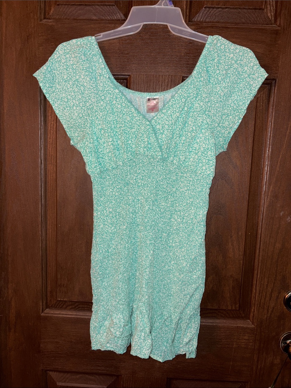 No Boundaries Mint Green Floral Short Dress